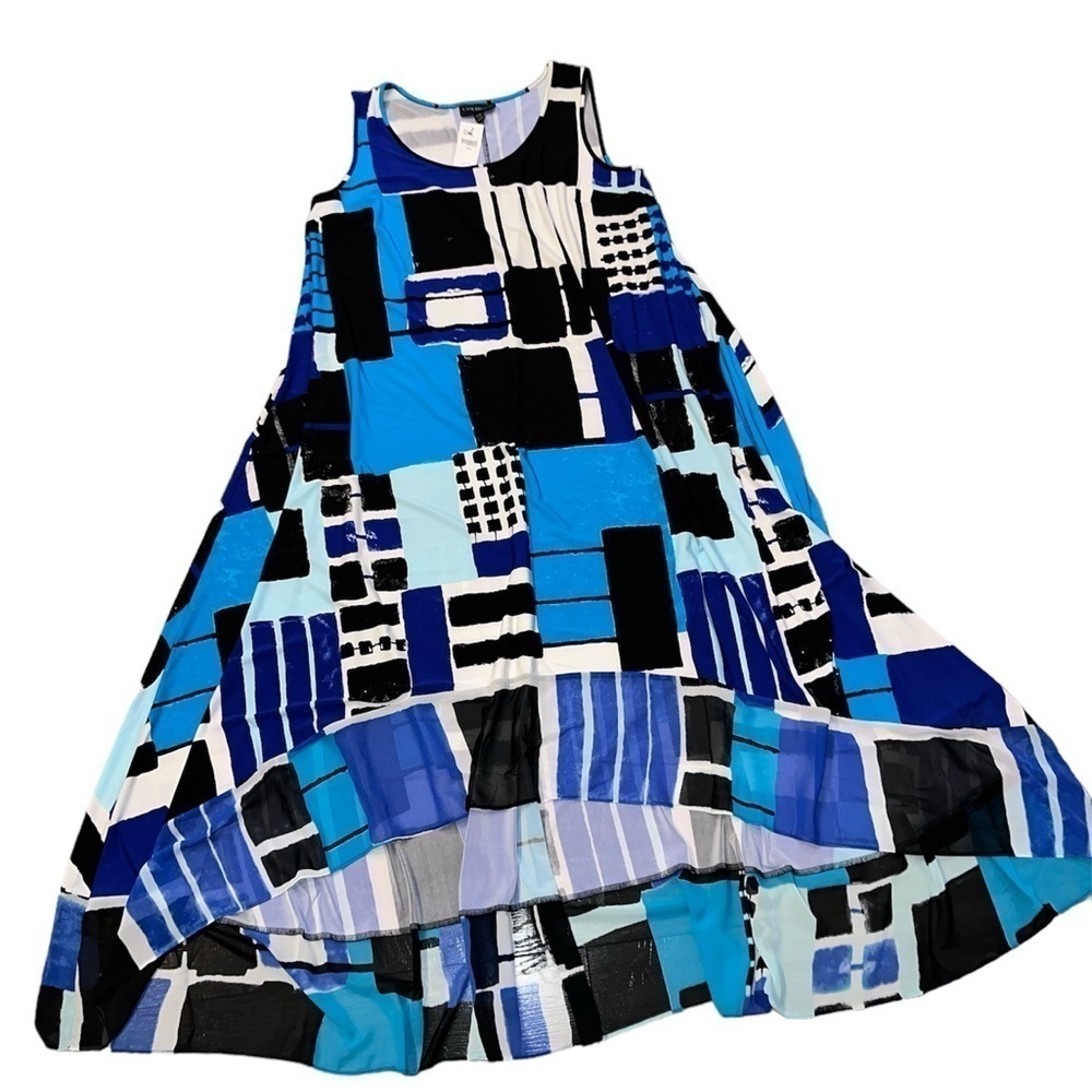 NWT Lane Bryant stretchy vacation geometric resort sleeveless dress SZ 18/20